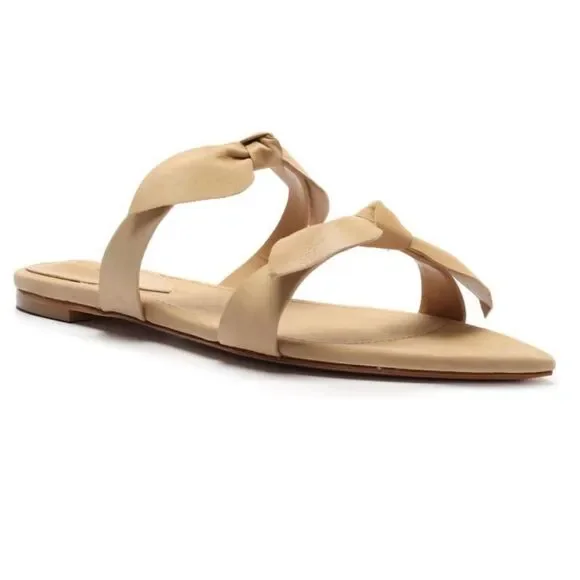 Schutz Bow Flat Leather Sandals NIB 7.5 - Picture 2 of 10